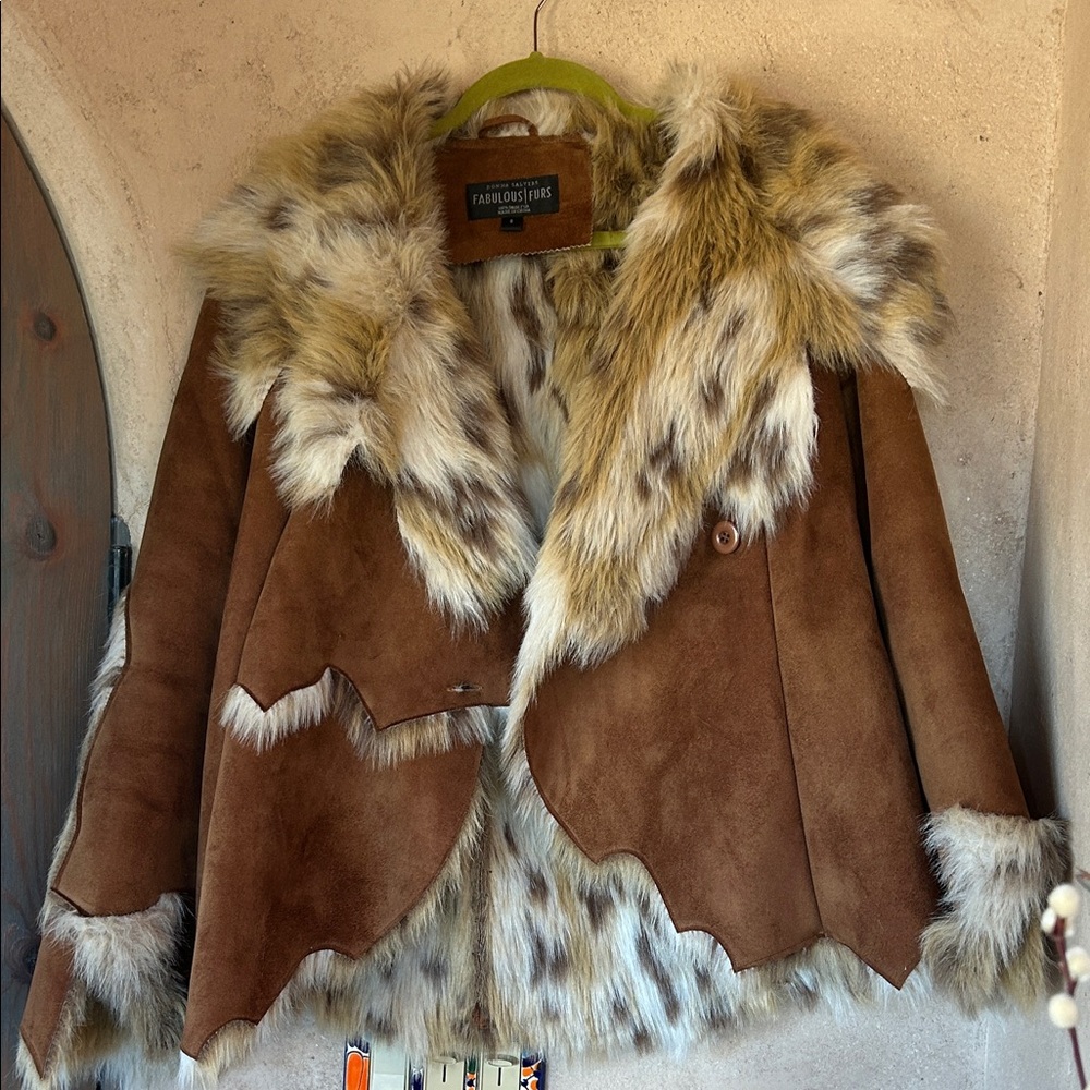 Fabulous Furs Brown Faux Fur Jacket